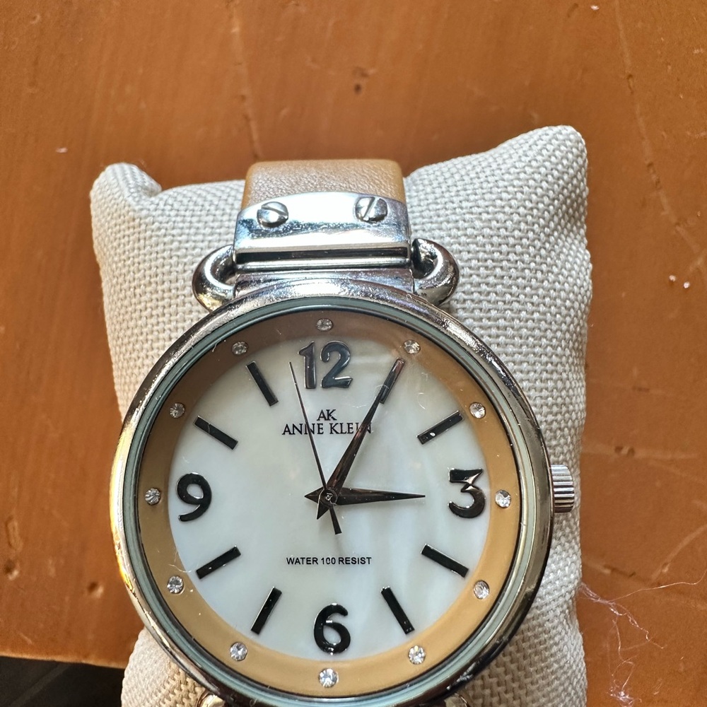 Anne Klein Silver and Beige Watch